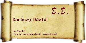 Daróczy Dávid névjegykártya